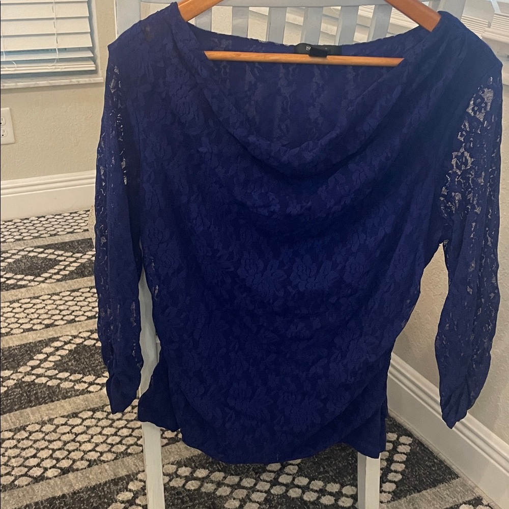 Style & Co. Royal Blue Lace Blouse